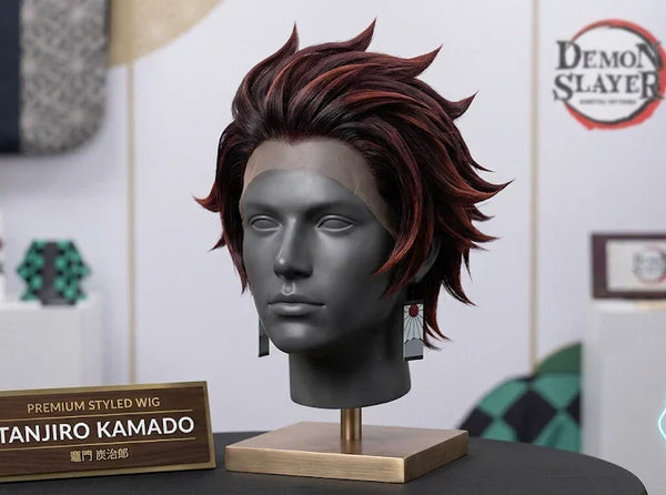 Premium styled Tanjiro Kamado wig for anime cosplay events
