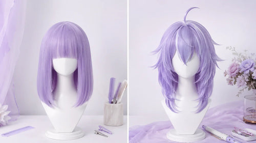 Basic cosplay wig compared with a styled character-accurate wig