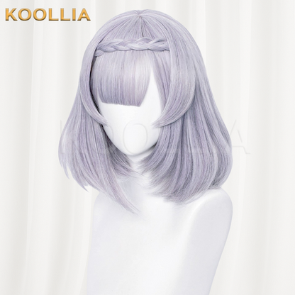 Genshin Impact Noelle Light Gray Purple Bob Basic Wig