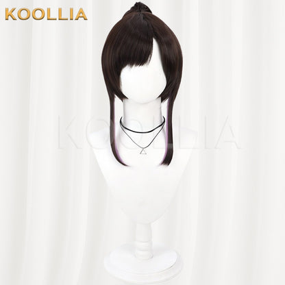 Eternal Return Yeon Dark Brown Purple Basic Wig