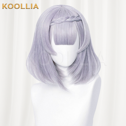 Genshin Impact Noelle Light Gray Purple Bob Basic Wig