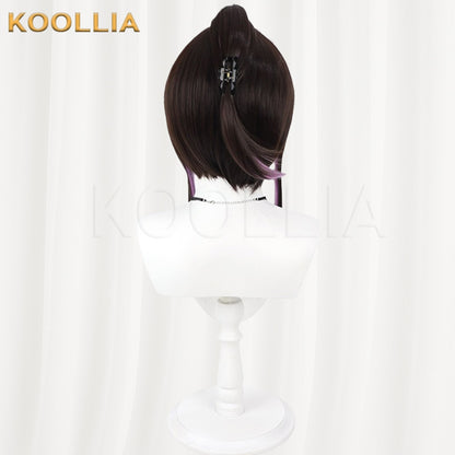 Eternal Return Yeon Dark Brown Purple Basic Wig