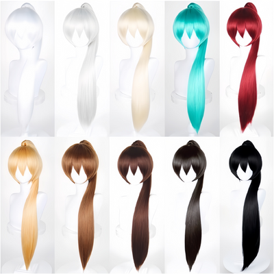 All-purpose Wig 80cm Thick Fluffy Corn Fiber Ponytail with Tiger Mouth Clip Wig Stylist Tools
