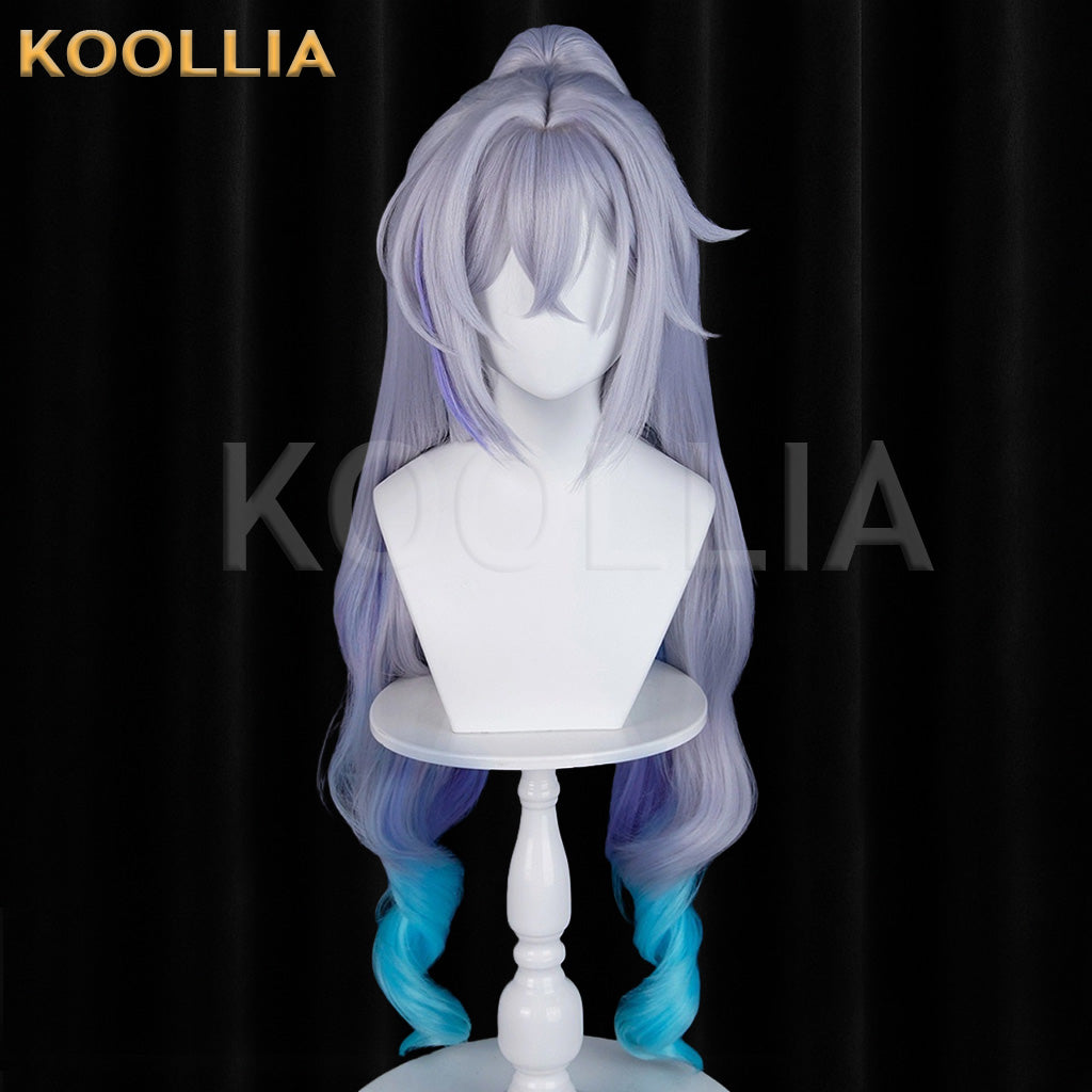 Honkai Star Rail Silver Wolf SP Two-Phase Paradise Long Silver Gray Purple Gradient Hair Basic Wig