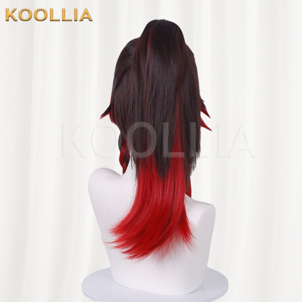 Honor Of Kings Yunying Divine Steed Black Red Gradient Basic Wig