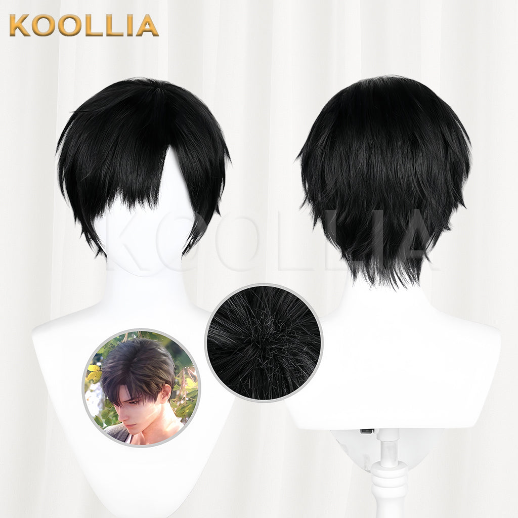Love and Deepspace Zayne Kurze schwarze Haare Basic Perücke