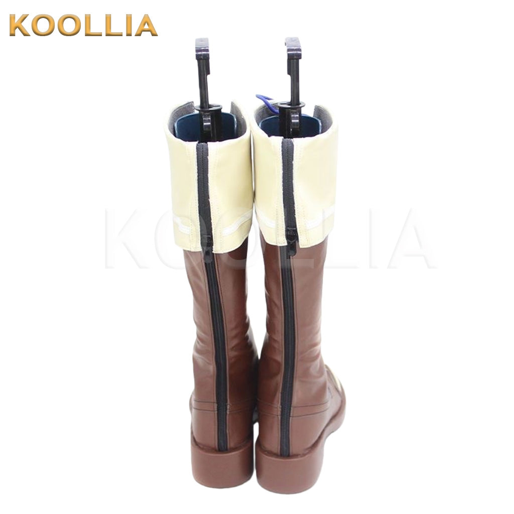 Pretty Derby Matikane Tannhäuser Brown Cream Blue Lace Knee High Cosplay Shoes