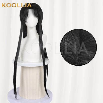 Tou Qi Guai Tan Huai Yunqing Republic‑Era Solid Black Basic Wig