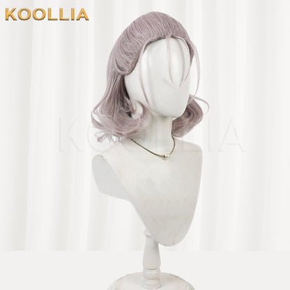 Touken Ranbu Murakumo Gou Light Grey Pink Curly Basic Wig