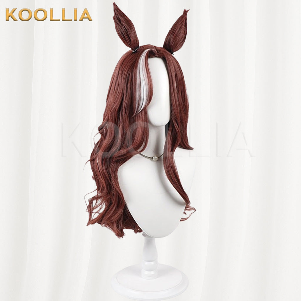 Uma Musume Pretty Derby Daring Heart Reddish Brown White Streak Basic Wig