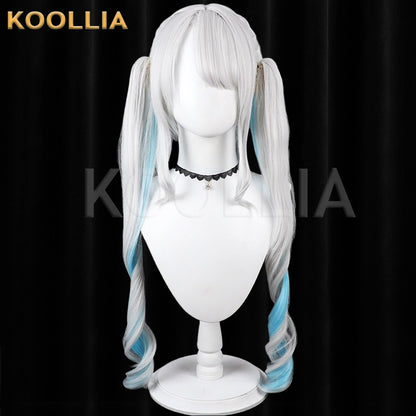 VTuber Kaga Sumire Silver White Gradient Light Blue Basic Wig
