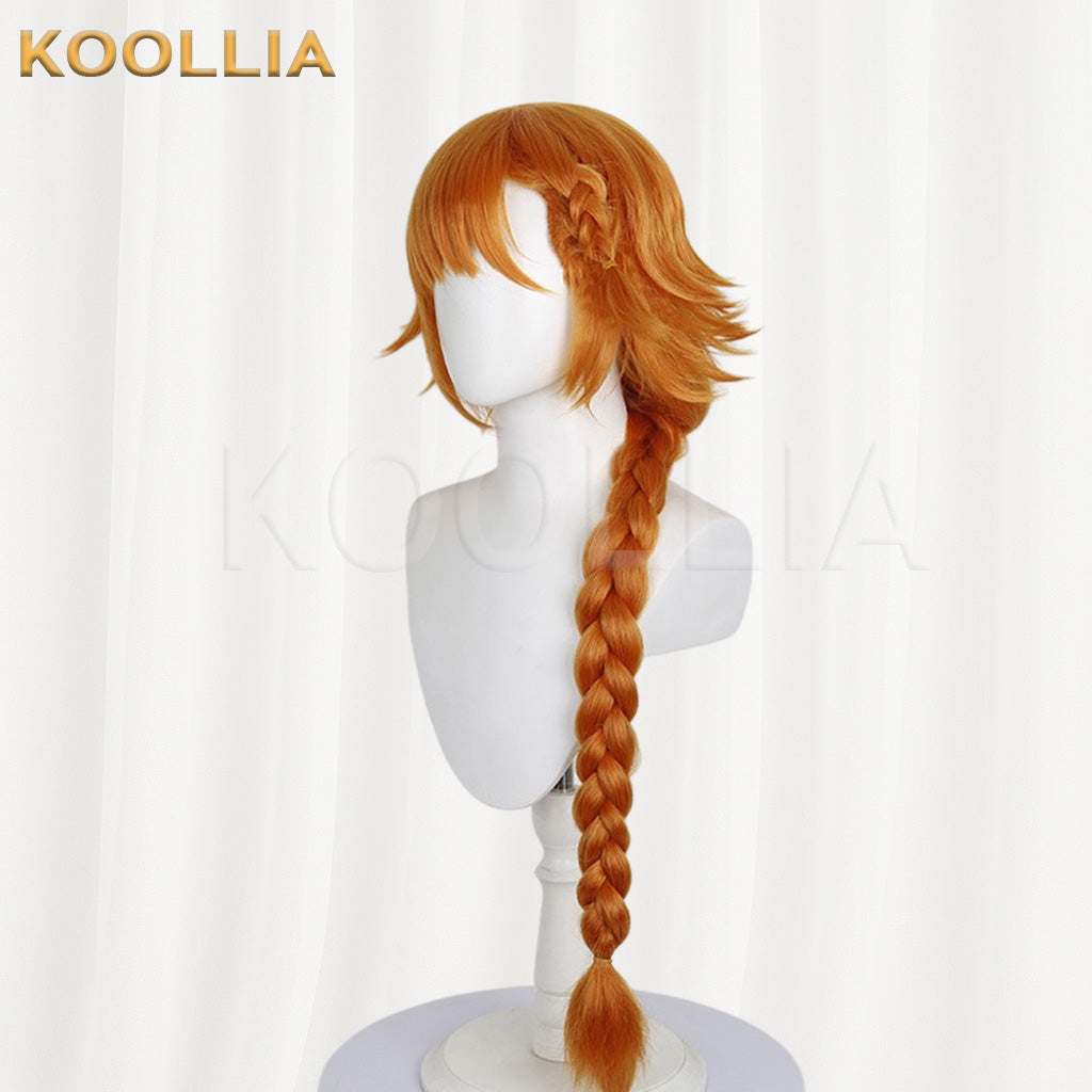 Reverse: 1999 Sonetto Tin Heart Warm Orange Brown Braid Basic Wig