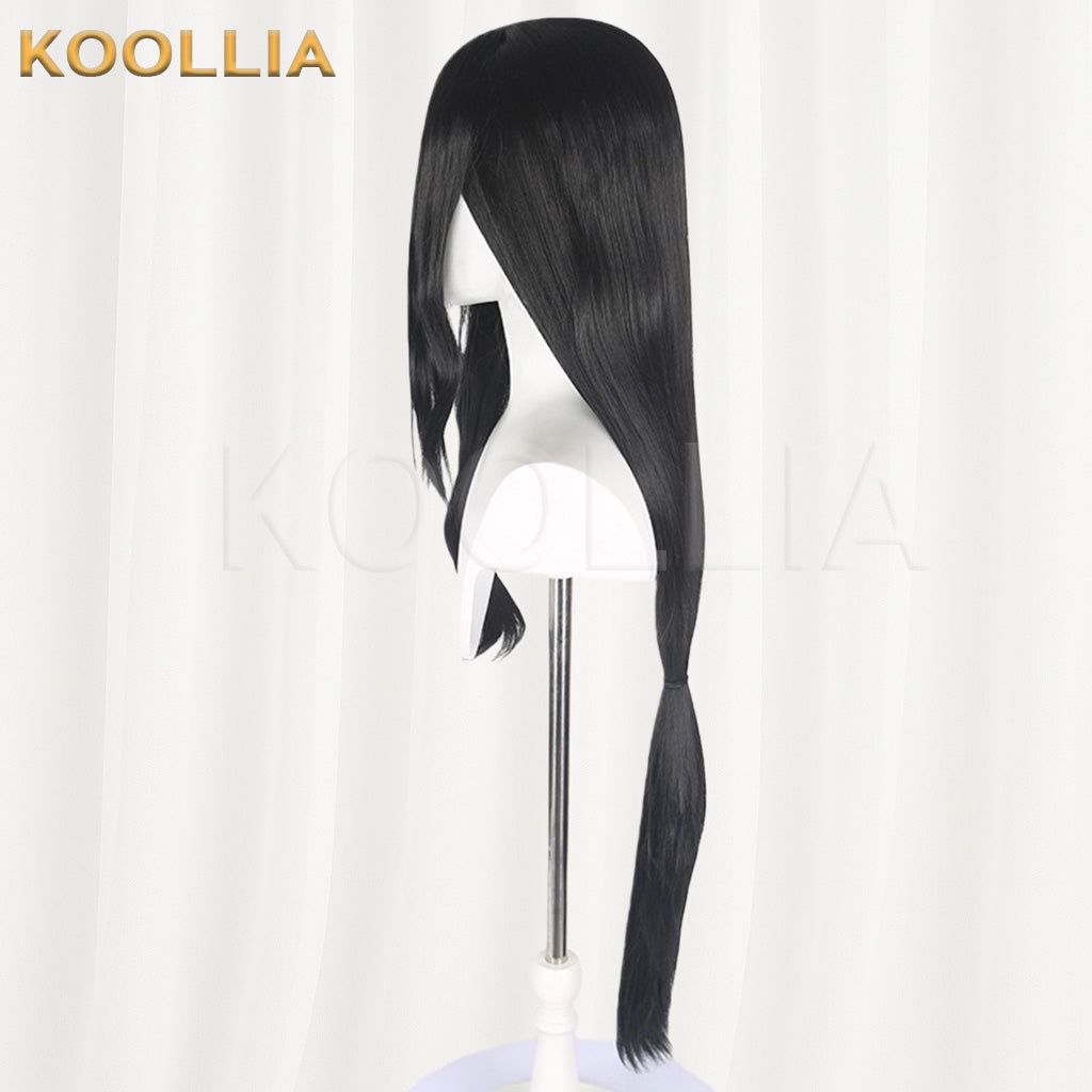 Justice Online Jiu Ling Solid Black Basic Wig