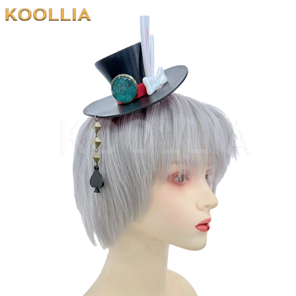 Genshin Impact Spark Black Bunny Ear Mini Hat Cosplay Headwear