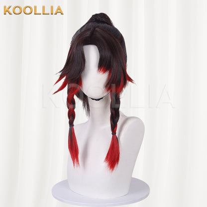 Honor Of Kings Yunying Divine Steed Black Red Gradient Basic Wig