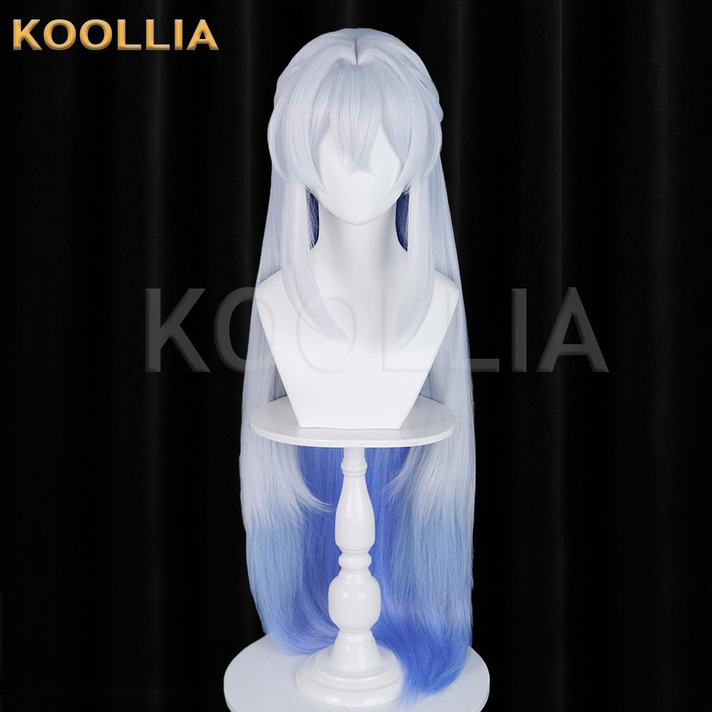 Honor of Kings Da Qiao White Gradient Blue Basic Wig
