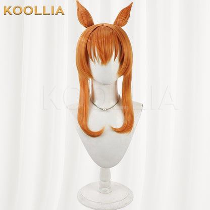 Uma Musume Pretty Derby Mayano Top Gun Orange Medium Long Basic Wig