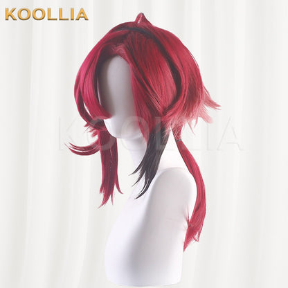 Genshin Impact Shikanoin Heizou Dark Red Gradient Highlight Basic Wig