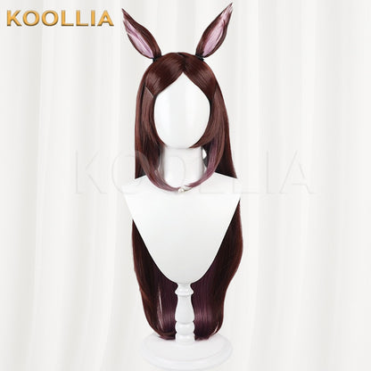 Uma Musume Pretty Derby Sakura Bakushi Dark Brown Pink Gradient Basic Wig