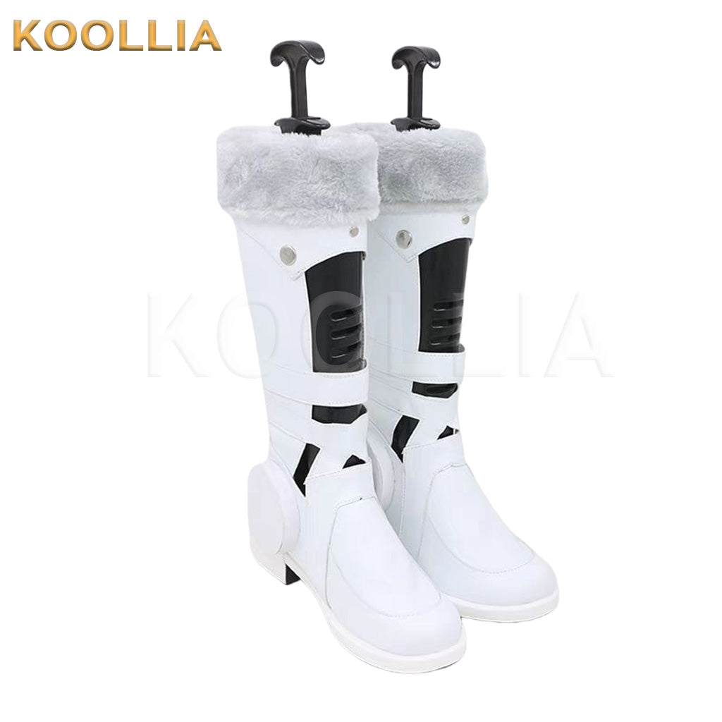 Pretty Derby Oguri Cap White Black Fleece Mid Calf Cosplay Shoes