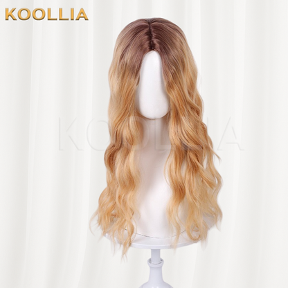 Supergirl Brown Golden Ombre Long Wavy Basic Wig