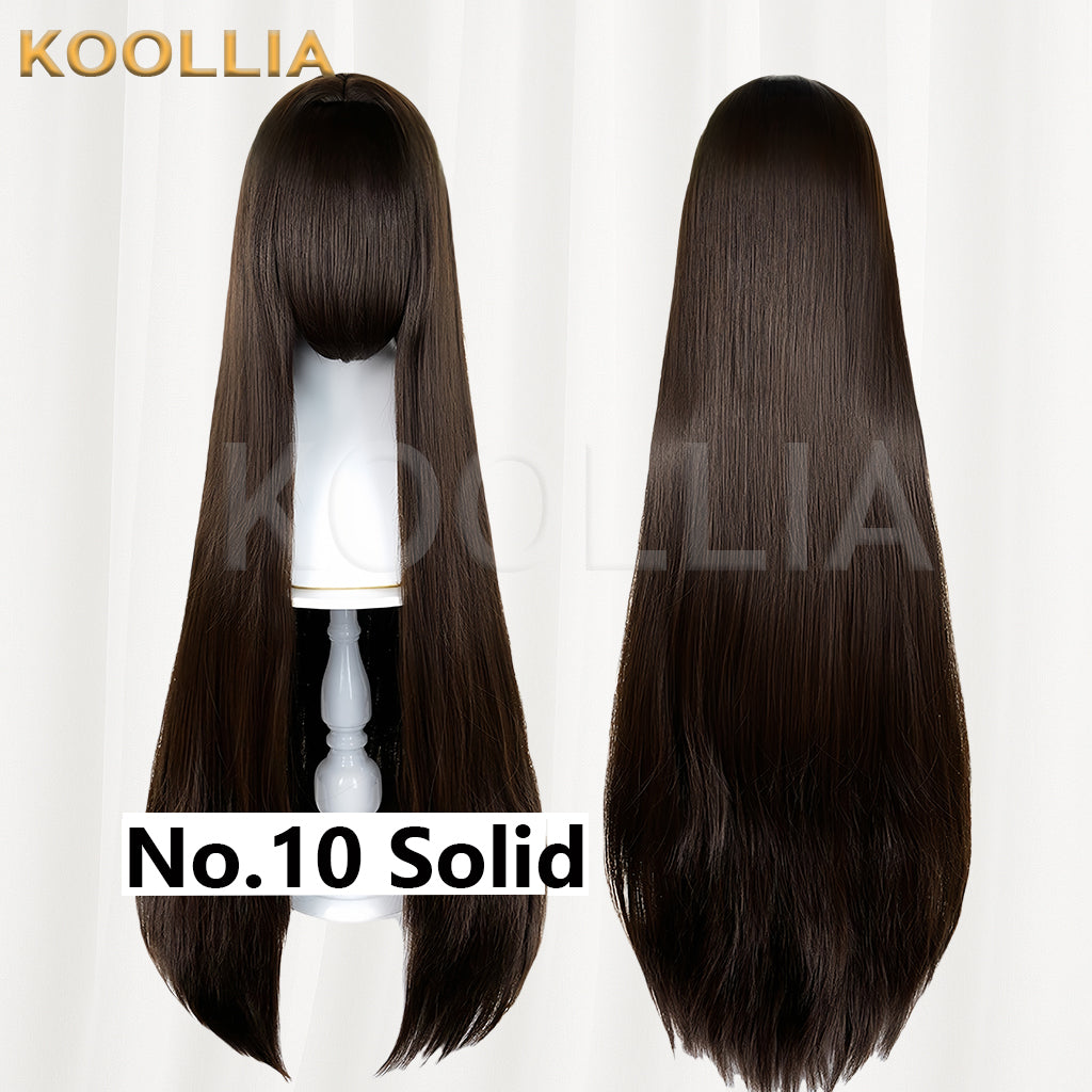 Thickened All-purpose 100cm High Temperature Root Boost Basic Wig with Scalp Top (Around 600g)