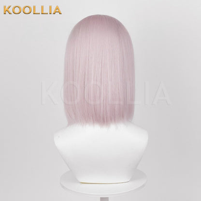 Homem-serra elétrica Makima peruca longa de cabelo rosa básica