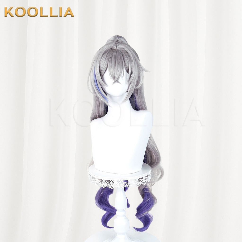 Honkai Star Rail Silver Wolf SP Two-Phase Paradise Long Silver Gray Purple Gradient Hair Basic Wig