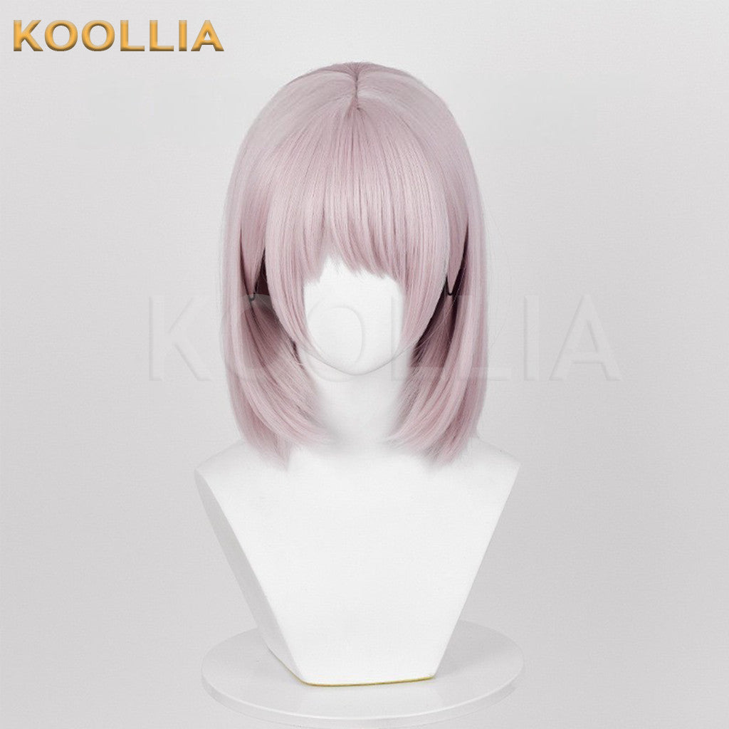 Homem-serra elétrica Makima peruca longa de cabelo rosa básica