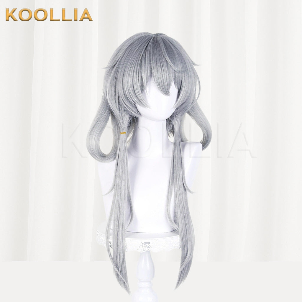 Vsinger Luo Tianyi Light Silver Grey Long Curved Fringe Basic Wig