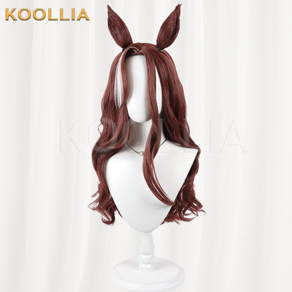 Uma Musume Pretty Derby Daring Heart Reddish Brown White Streak Basic Wig