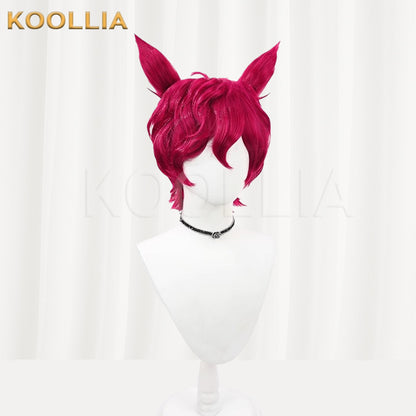 League of Legends & Heartsteel Sett Rose Red Layered Wavy Basic Wig