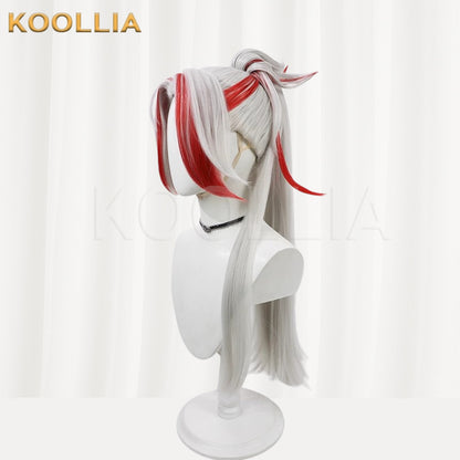 League of Legends & Heartsteel Yone White Red Two-Tone High Ponytail Basic Wig