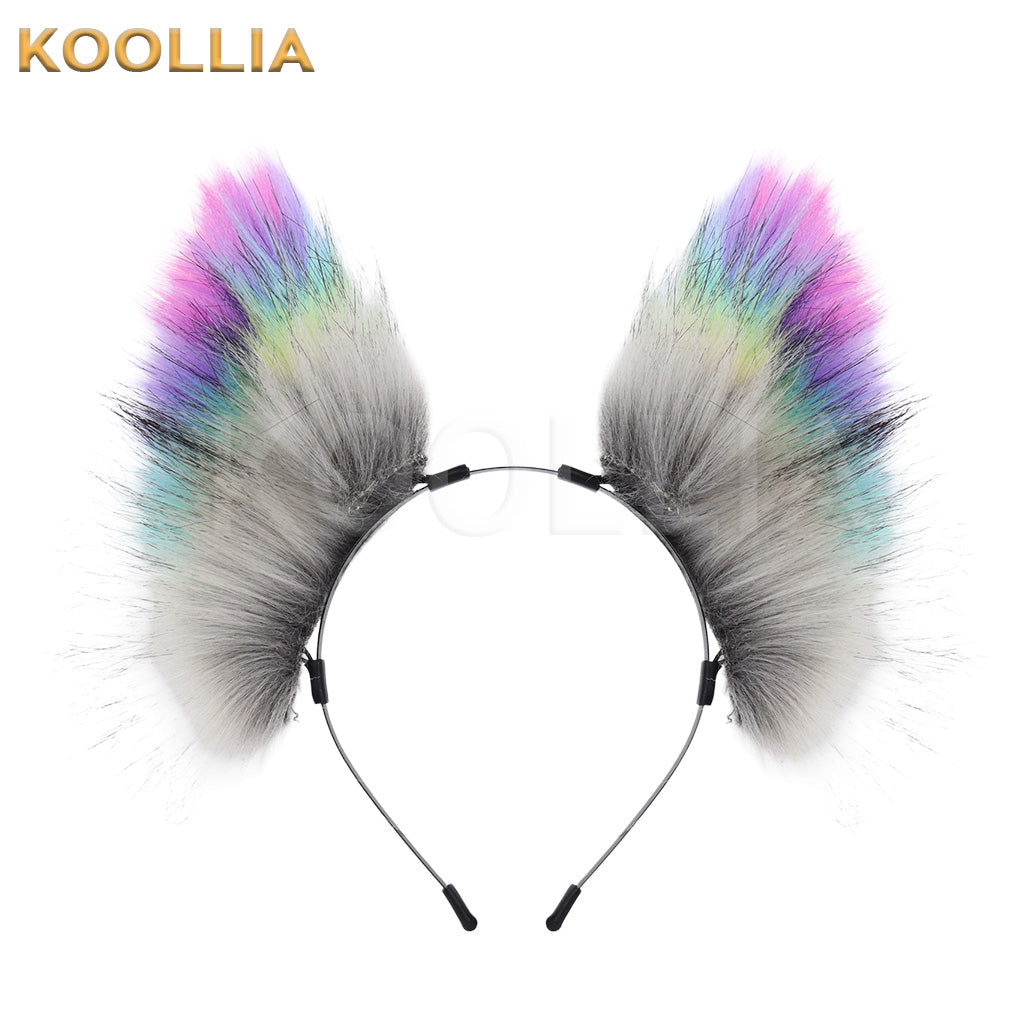 Handmade Colorful Plush Animal Ear Headband Lolita Cat Fox Ear Accessory