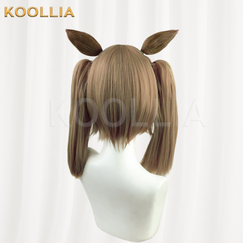 Umamusume Pretty Derby Smart Falcon Light Brown Medium Long Hair Basic Wig