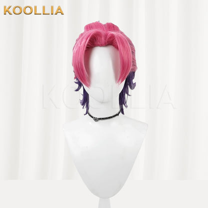 League of Legends & Heartsteel Kayn Pink Purple Two-Tone Layered Basic Wig