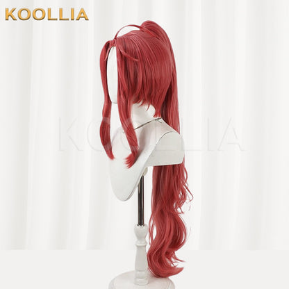 Blue Archive Hanaoka Yuzu Red Long Ponytail Basic Wig