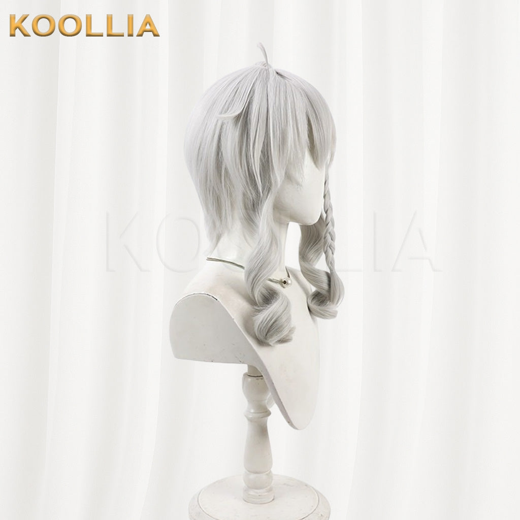 9-nine- Niimi Sora Silver White Detachable High Ponytail with Braid Basic Wig