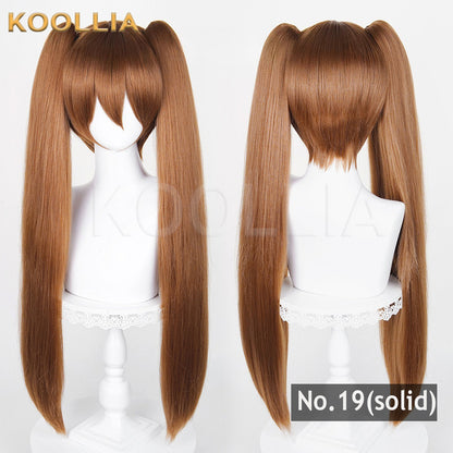 All-purpose 80cm Thick Fluffy Corn Fiber Twin Ponytails with Tiger Mouth Clips