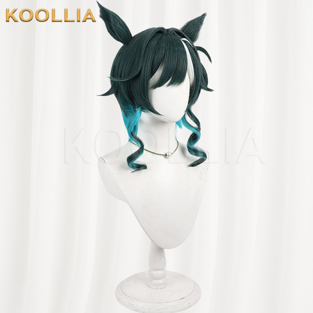 Uma Musume Pretty Derby Kiseki Dark Green Gradient Blue Basic Wig