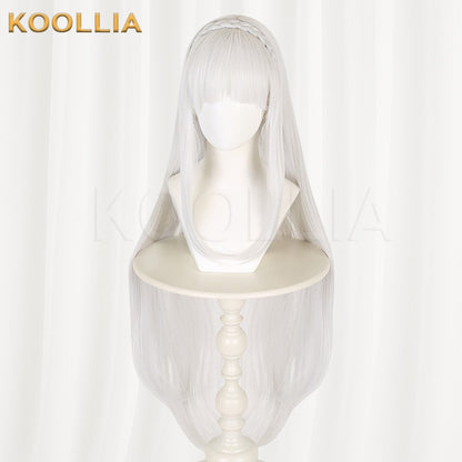 Re:Zero Emilia Silvery White Basic Wig