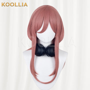 Front view of The Quintessential Quintuplets Nakano Miku medium taro pink hair basic wig