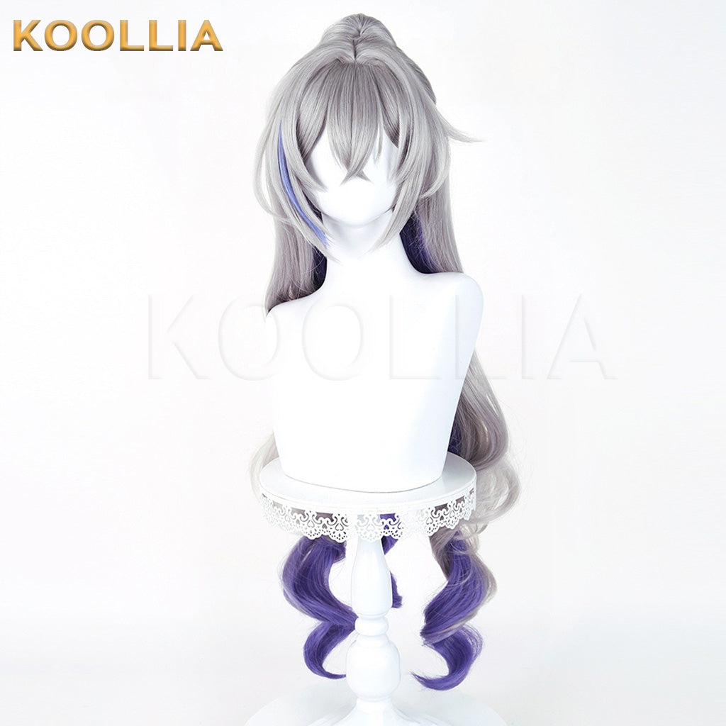 Honkai Star Rail Silver Wolf SP Two-Phase Paradise Long Silver Gray Purple Gradient Hair Basic Wig