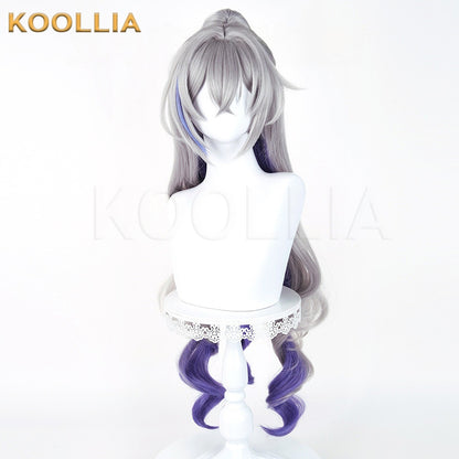 Honkai Star Rail Silver Wolf SP Two-Phase Paradise Long Silver Gray Purple Gradient Hair Basic Wig