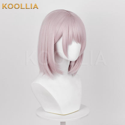 Homem-serra elétrica Makima peruca longa de cabelo rosa básica