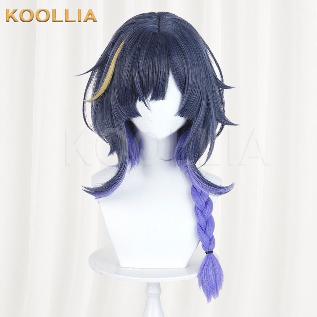 Arknights Uku Dark Blue Blonde & Purple Ombre Basic Wig