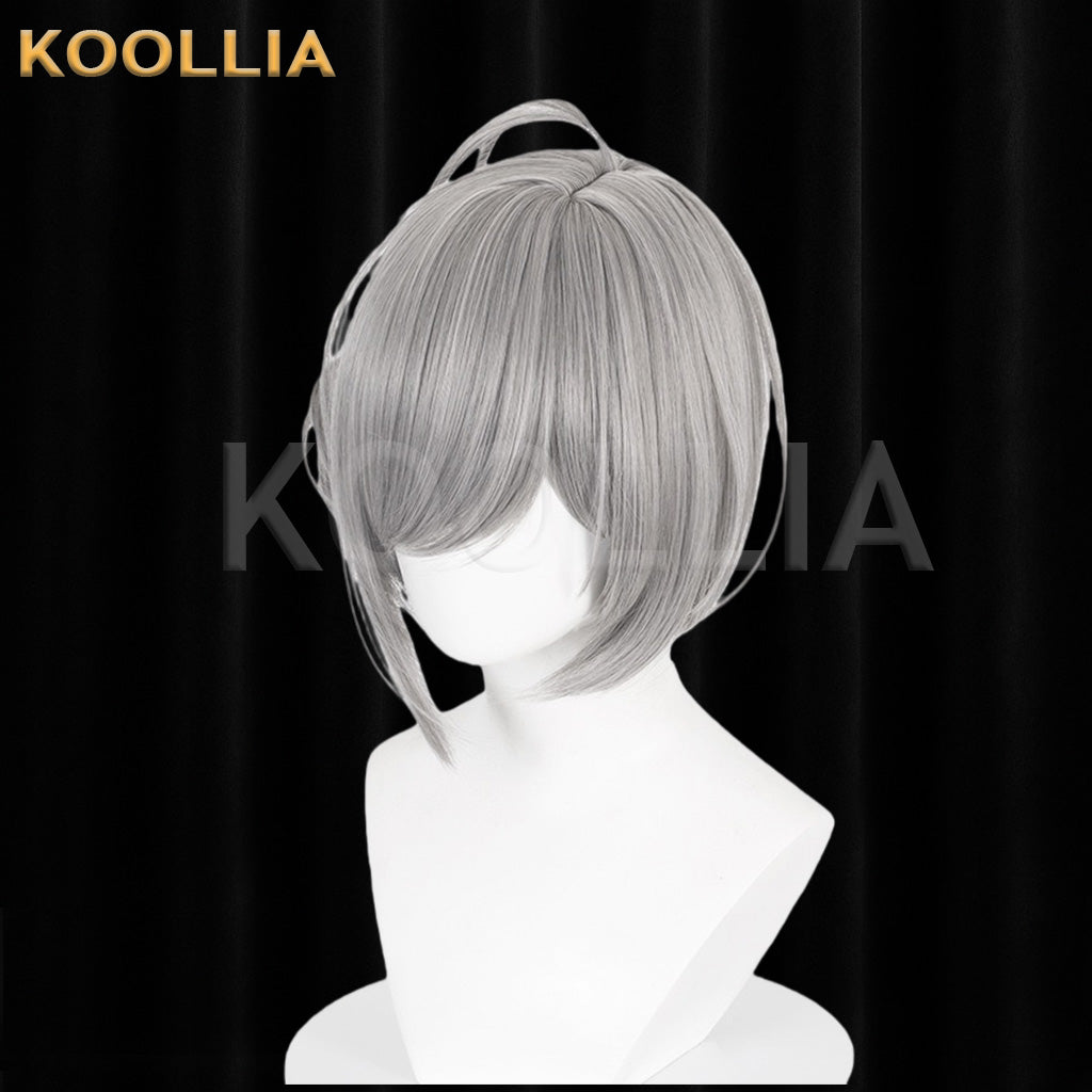 Reverse: 1999 Vertin Silver Gray Single Side Bun Basic Wig