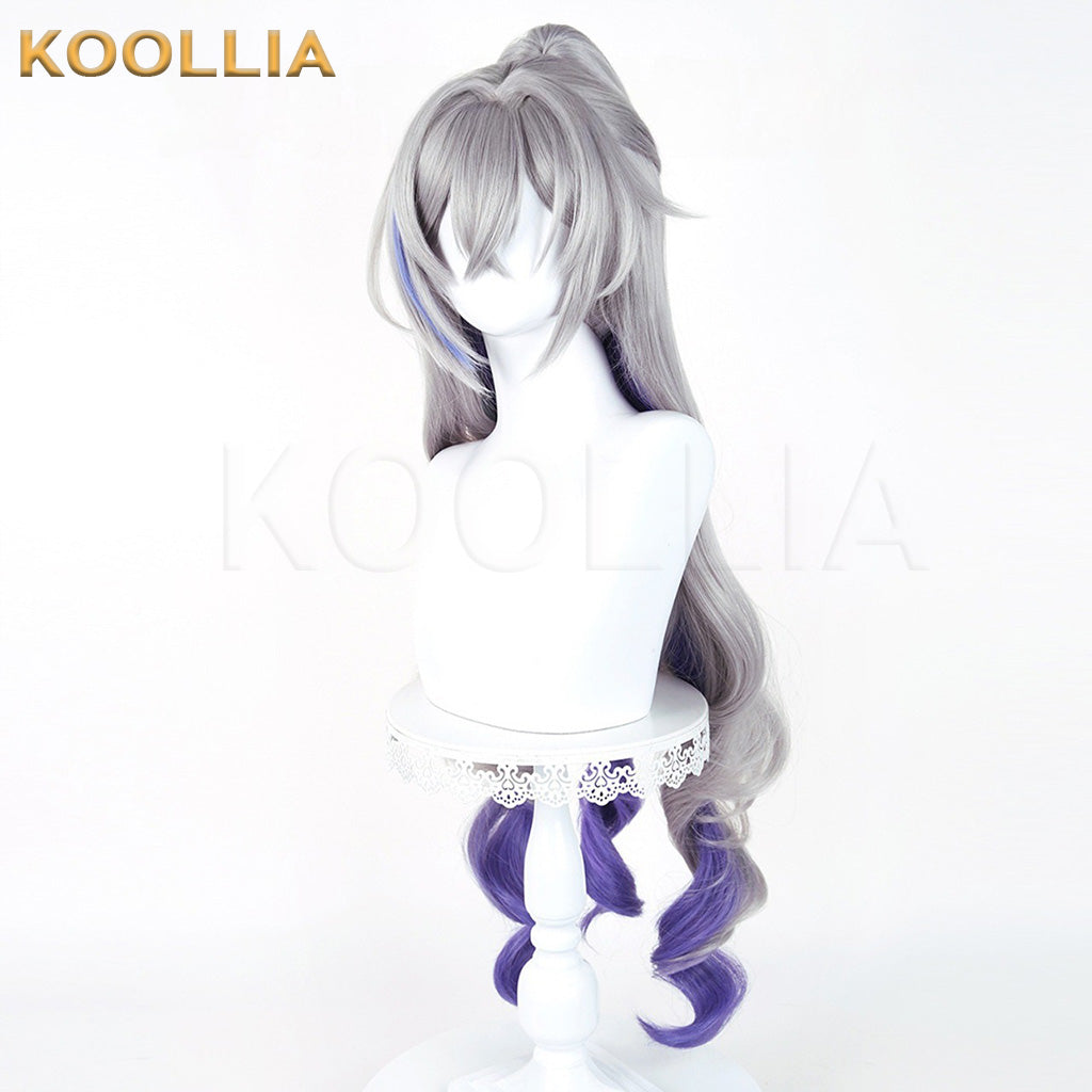 Honkai Star Rail Silver Wolf SP Two-Phase Paradise Long Silver Gray Purple Gradient Hair Basic Wig