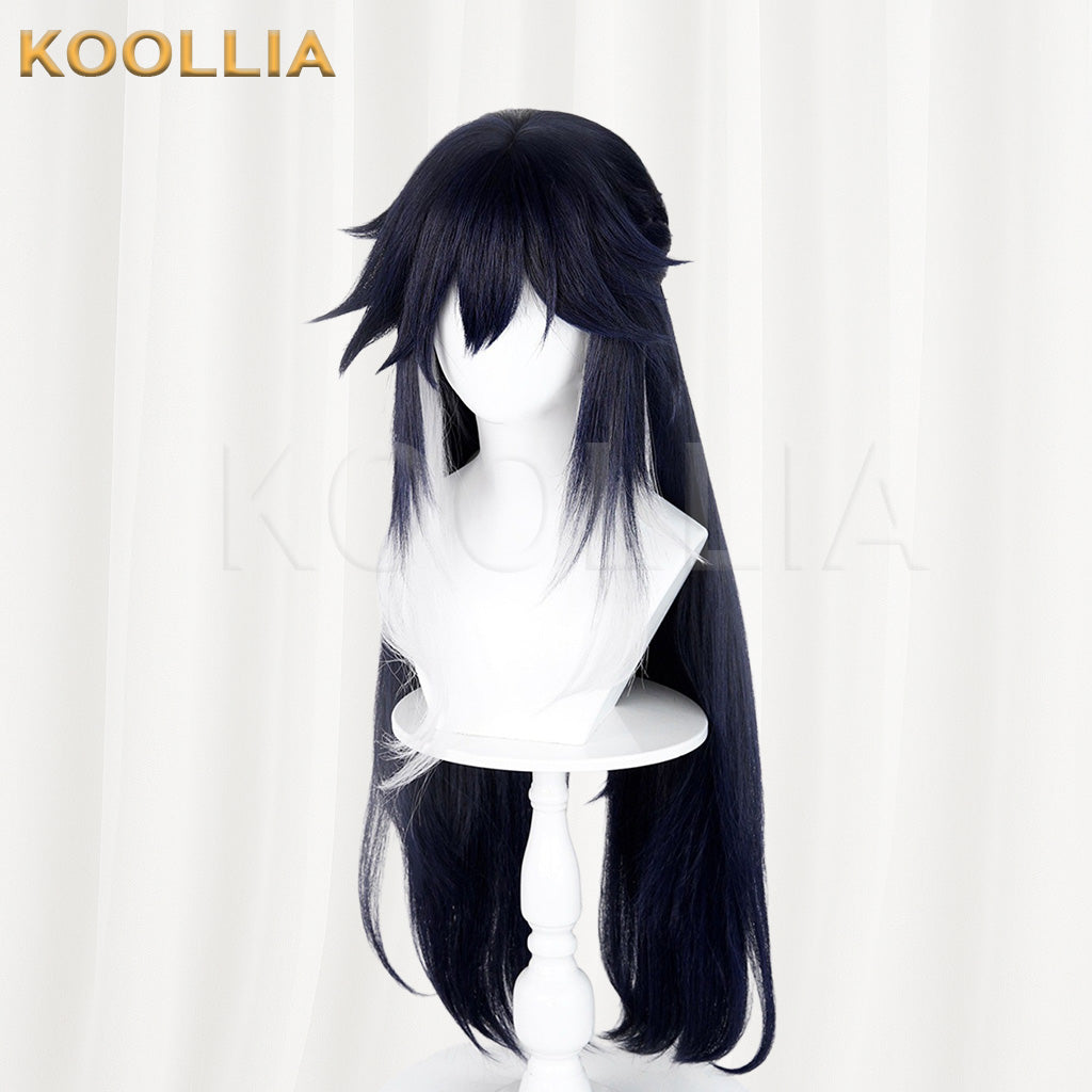 Honkai Star Rail Ashveil Deep Navy Long Half-up Layered Basic Wig