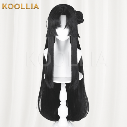 Neverness to Everness Xun Solid Matte Black Basic Wig